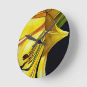 Goldene Splendor-Lilie Originelle Kunst Runde Wanduhr (Winkel)