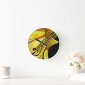 Goldene Splendor-Lilie Originelle Kunst Runde Wanduhr (Zuhause)