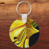 Goldene Splendor-Lilie Originelle Kunst Schlüsselanhänger (Vorderseite)