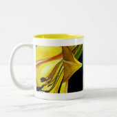 Goldene Splendor-Lilie Originelle Kunst Zweifarbige Tasse (Links)