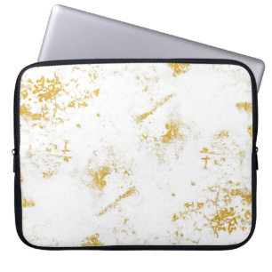 Goldene Spritzer Textur. Pinselstrich Designelemen Laptopschutzhülle