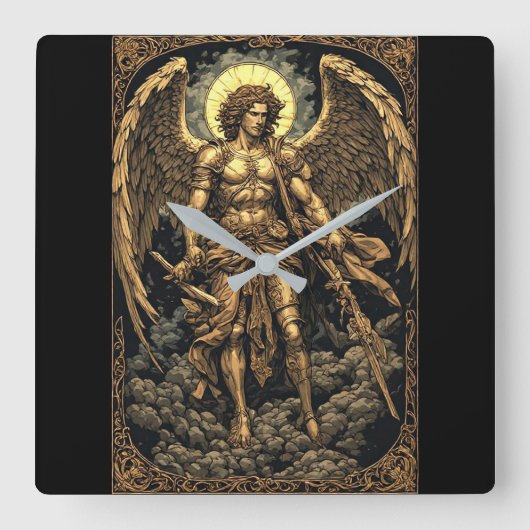 Goldene St. Michael Wanduhr (Vorderseite)