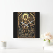 Goldene St. Michael Wanduhr (Zuhause)