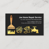 Goldene Stadt Silhouette Pinsel Visitenkarte (Vorderseite)