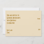 Goldene Star-Einladung zum Geburtstag Einladung (Rückseite)