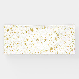 Goldene Stars2 - Reines Weißes Banner