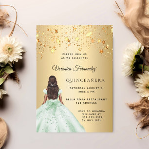 Goldene Stars aus Quinceanera Einladung