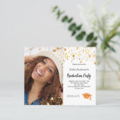 Goldene Stars Foto Abschlussfeier Einladung (Stehend Vorderseite)