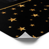 Goldene Stars mit Message-Foto am Schwarzen Geburt Poster (Ecke)