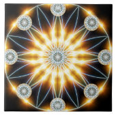 Goldene Stern-Mandala Fliese (Vorderseite)