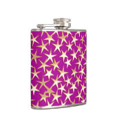 Goldene Sterne auf Amethyst lila Flachmann (Rechts)
