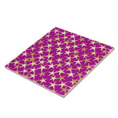 Goldene Sterne auf Amethyst lila Fliese (Seite)