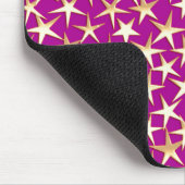 Goldene Sterne auf Amethyst lila Mousepad (Ecke)