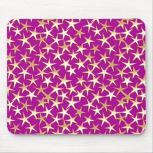 Goldene Sterne auf Amethyst lila Mousepad