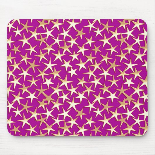 Goldene Sterne auf Amethyst lila Mousepad (Vorne)