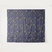 Goldene Sterne auf blau (oder grün oder rot) Wandteppich (Vorderseite (Horizontal))