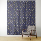 Goldene Sterne auf blau (oder grün oder rot) Wandteppich (Beispiel)