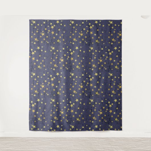 Goldene Sterne auf blau (oder grün oder rot) Wandteppich (Vorderseite)