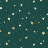 Goldene Sterne auf dem Grünen Himmel Weihnachten Geschenkpapier