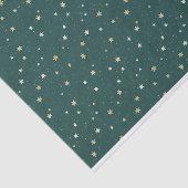 Goldene Sterne auf dem Grünen Himmel Weihnachten Seidenpapier (Ausschnitt)