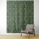 Goldene Sterne auf Grün (oder Blau oder Rot) Wandteppich (Beispiel)