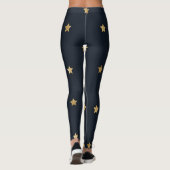Goldene Sterne auf Mitternachtschwarz Leggings (Rückseite)
