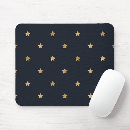 Goldene Sterne auf Mitternachtschwarz Mousepad (Mit Mouse)