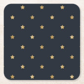 Goldene Sterne auf Mitternachtschwarz Rechteckiger Pappuntersetzer (Vorderseite)