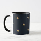 Goldene Sterne auf Mitternachtschwarz Tasse (Links)