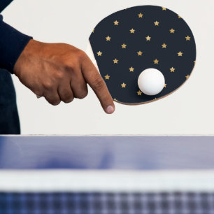 Goldene Sterne auf Mitternachtschwarz Tischtennis Schläger
