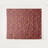 Goldene Sterne auf Rot (oder Grün oder Blau) Wandteppich (Vorderseite (Horizontal))