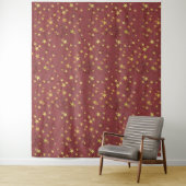 Goldene Sterne auf Rot (oder Grün oder Blau) Wandteppich (Beispiel)