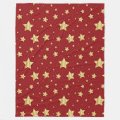 Goldene Sterne auf rotem Hintergrund Fleecedecke (Vorderseite)