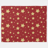 Goldene Sterne auf rotem Hintergrund Fleecedecke (Vorderseite (Horizontal))