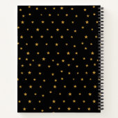 Goldene Sterne auf Schwarz Notizblock (Rückseite)