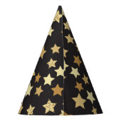 Goldene Sterne auf schwarzem Hintergrund Muster Ya Partyhütchen (Rückseite)
