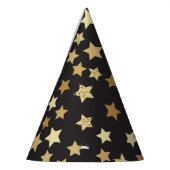Goldene Sterne auf schwarzem Hintergrund Muster Ya Partyhütchen (Links)