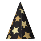 Goldene Sterne auf schwarzem Hintergrund Partyhütchen (Rückseite)