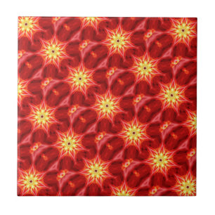 goldene Sterne aus roter Kachel