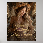 Goldene Sterne Baby Dusche Foto Begrüßungszeichen Poster (Vorne)