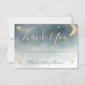 Goldene Sterne Blau Foto Danke Babydusche (Vorderseite)