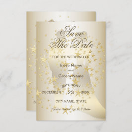 Goldene Sterne Braut und Bräutigam Save The Date