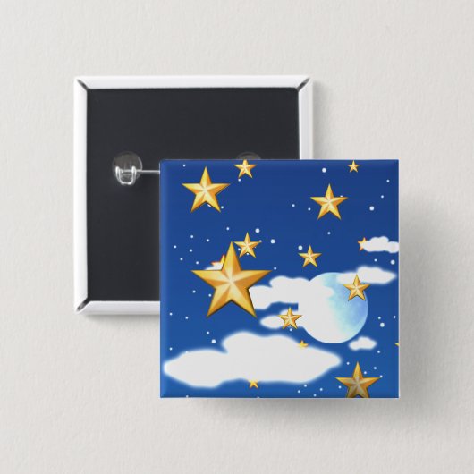 Goldene Sterne - Button (Vorne & Hinten)