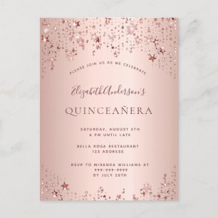Goldene Sterne der Quinceanera-Rose erfreuen sich  Postkarte