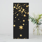 Goldene Sterne Einladung (Stehend Vorderseite)