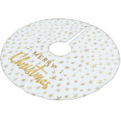 Goldene Sterne, elegant, frohe Weihnachten, Polyester Weihnachtsbaumdecke (Schrägansicht)