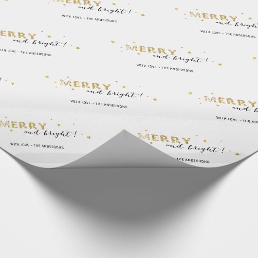 Goldene Sterne - Fröhlich und hell Geschenkpapier (Ecke)