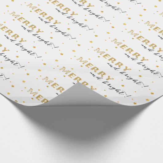 Goldene Sterne - Fröhlich und hell Geschenkpapier (Ecke)