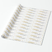 Goldene Sterne - Fröhlich und hell Geschenkpapier (Ungerollt)