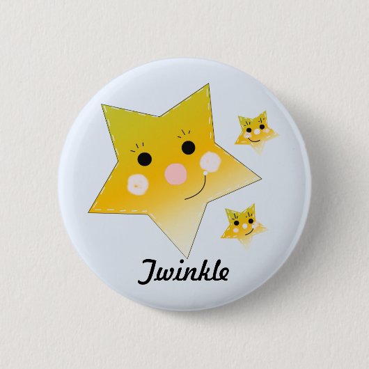 Goldene Sterne - Funkeln Button (Vorderseite)